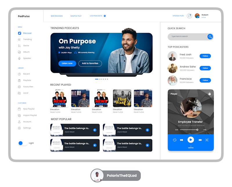 Cover image for PodPulse: Podcast Streaming Web App UI Design