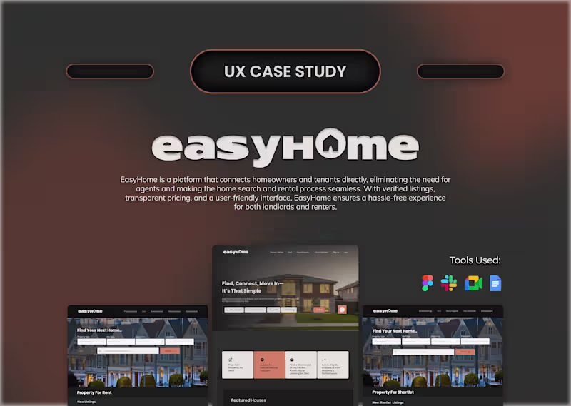 Cover image for UX CASESTUDY ON EASYHOME
