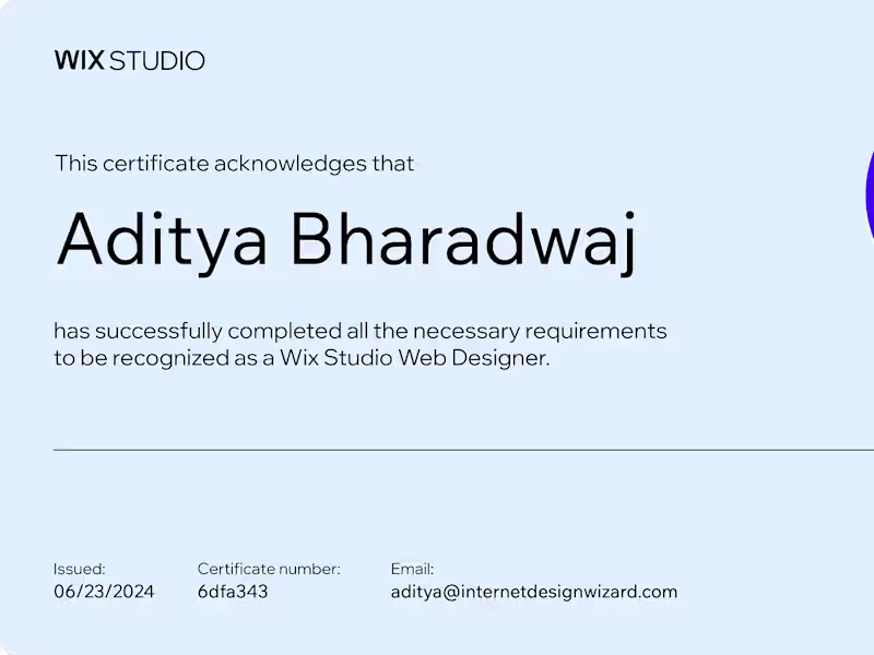 Cover image for Wix Studio Designer Certification