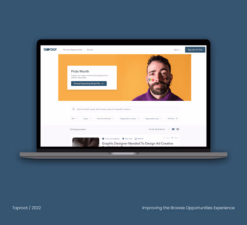 Cover image for Improving the Browse Volunteer Gigs Experience