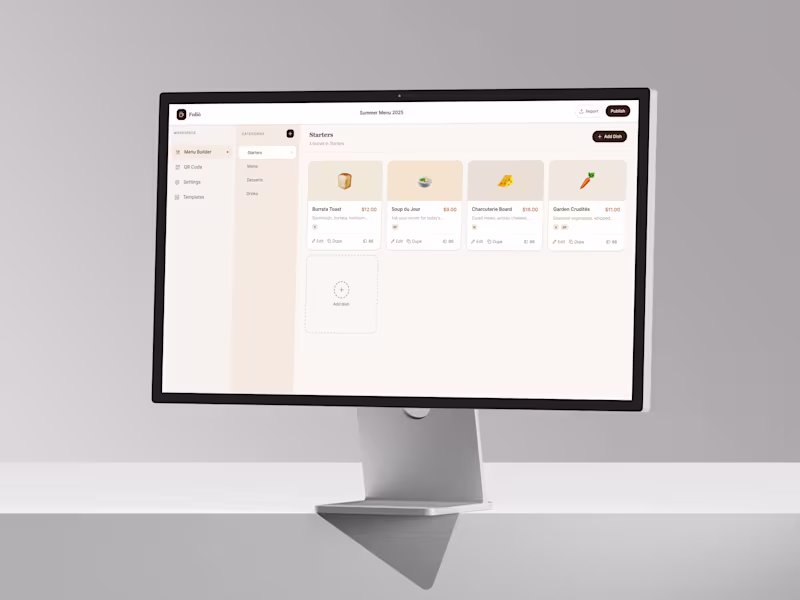 Cover image for Menu Builder Dashboard