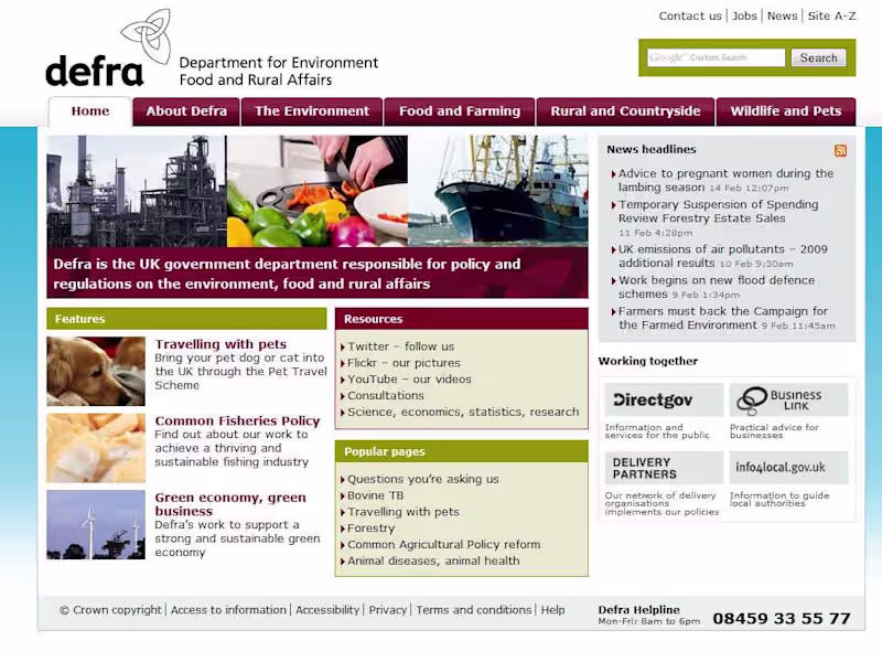 Cover image for Department for Environment, Food & Rural Affairs