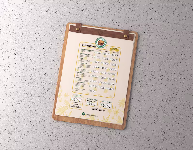 Cover image for Cannaburger's Menu