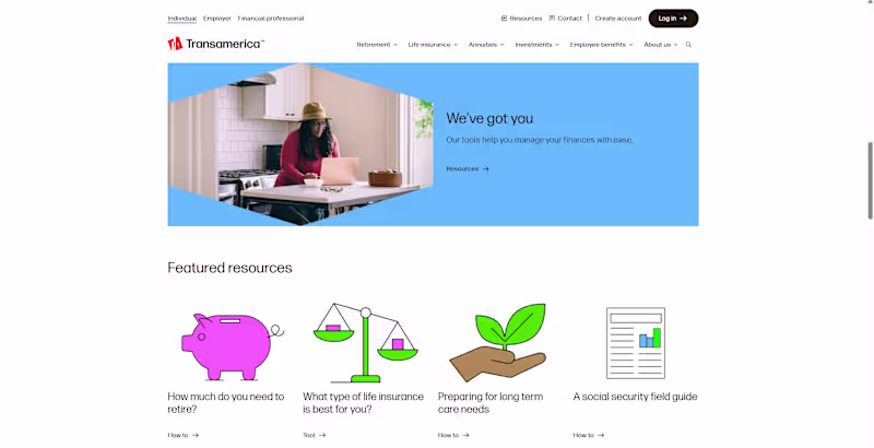 Cover image for Transamerica Fintech Website Upgrade and Maintenance