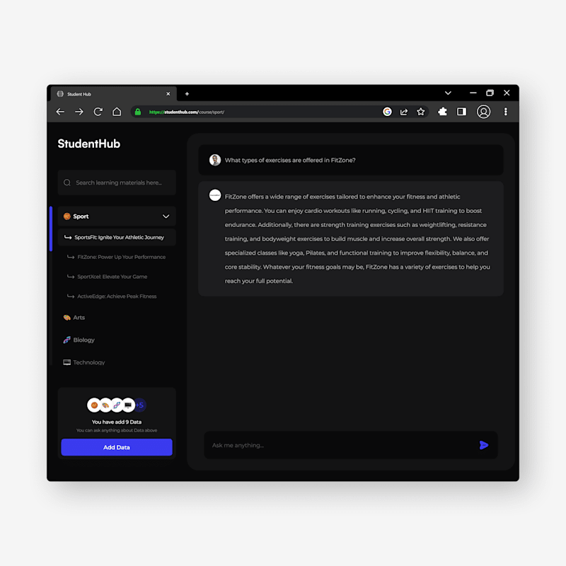 Cover image for StudentHub - AI Learning Chat