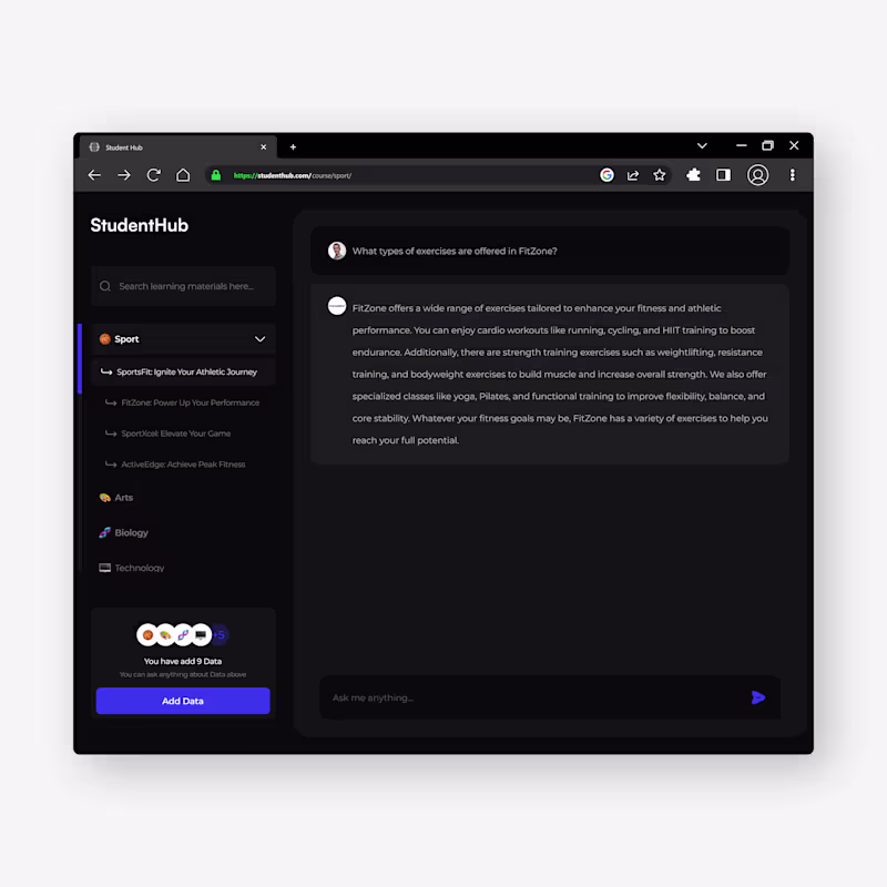 Cover image for StudentHub - AI Learning Chat