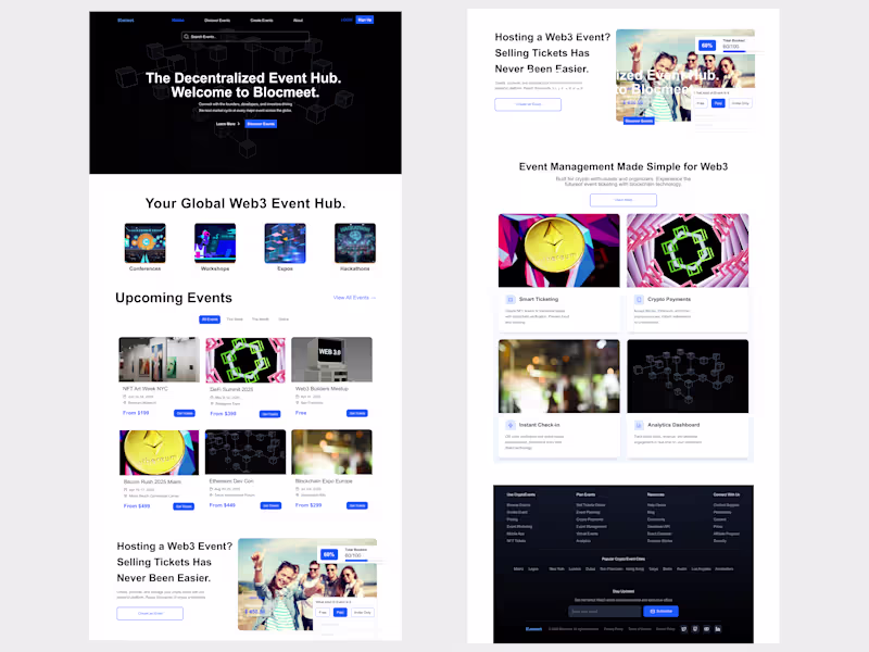 Cover image for UI/UX Design for BlocMeet Web3 Event Hub