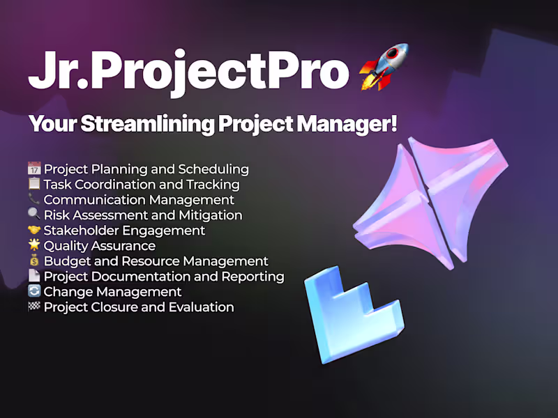Cover image for Jr.ProjectPro: Your Streamlining Project Manager!