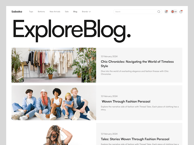 Cover image for Fashion Blog Screen