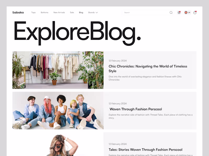Cover image for Fashion Blog Screen