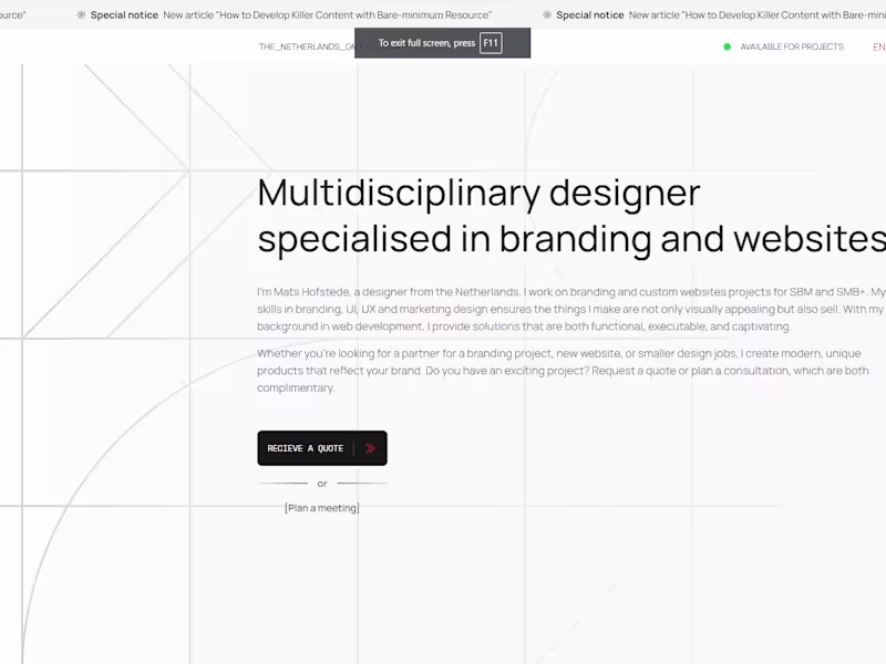 Cover image for Mats Hofstede | Multidisciplinary designer