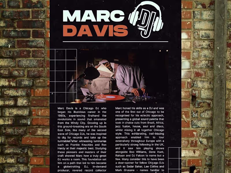 Cover image for Marc Davis | EPK ( Electronic Press Kit) Design