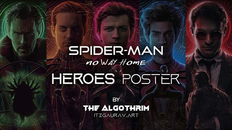 Cover image for Spider-Man No Way Home Heroes Poster | Layer Breakdown