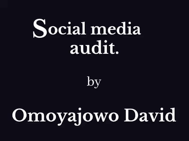 Cover image for Social Media Audit