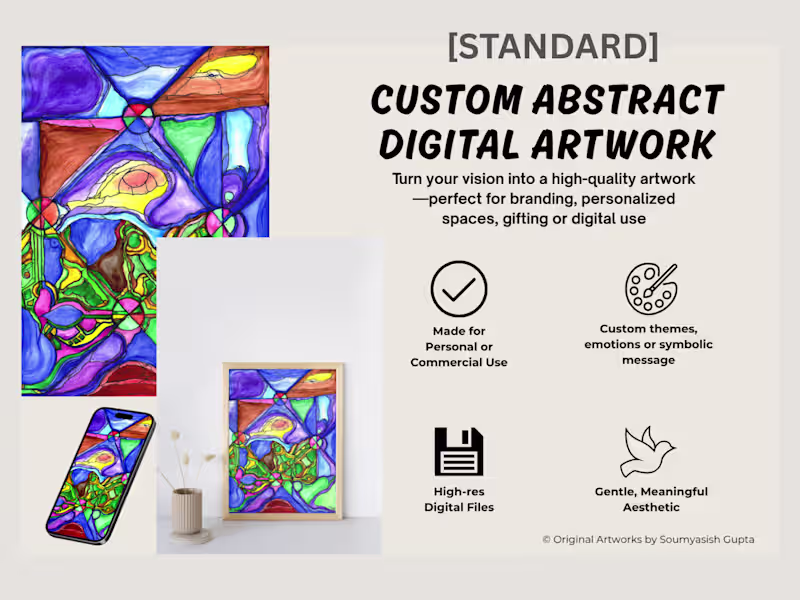Cover image for Standard | Custom Digital Abstract Art(With Your Unique Message)