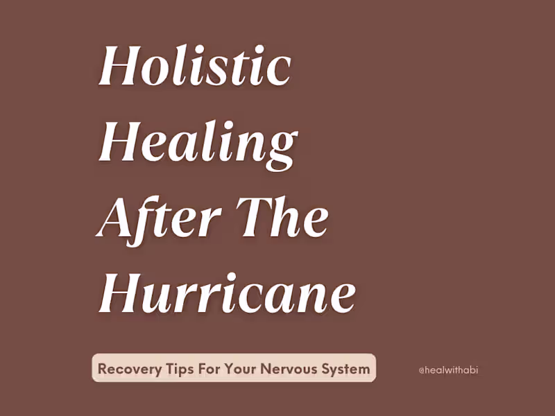 Cover image for Holistic Healing After The Hurricane 