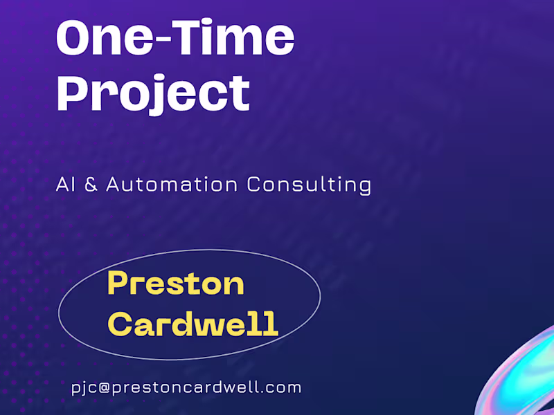 Cover image for AI Automation Implementation - One-Time Project