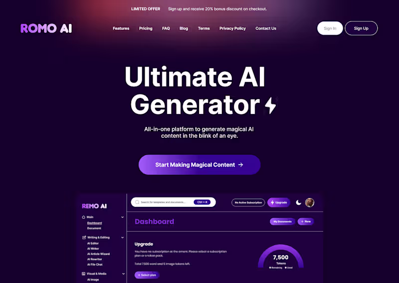 Cover image for Day 3 of My Design Challenge 🚀 Here’s a redesign of ROMO AI...