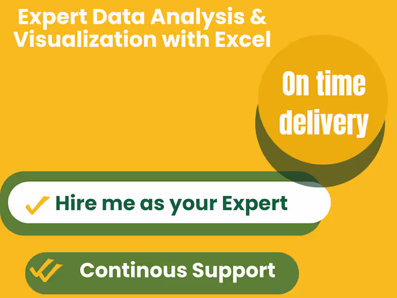 Cover image for I will design dashboard, automations, reports in excel