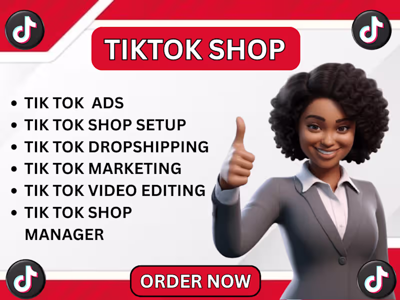 Cover image for Get tiktok shop Setup ads manager tiktok dropshipping marketing