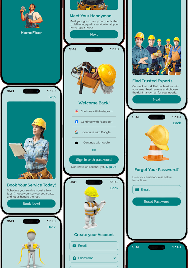 Cover image for Home Fixer - Handyman Mobile App Design