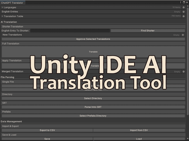 Cover image for AI Translation Tool for Unity IDE
