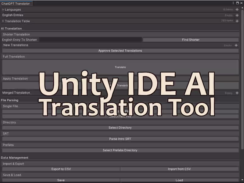 Cover image for AI Translation Tool for Unity IDE
