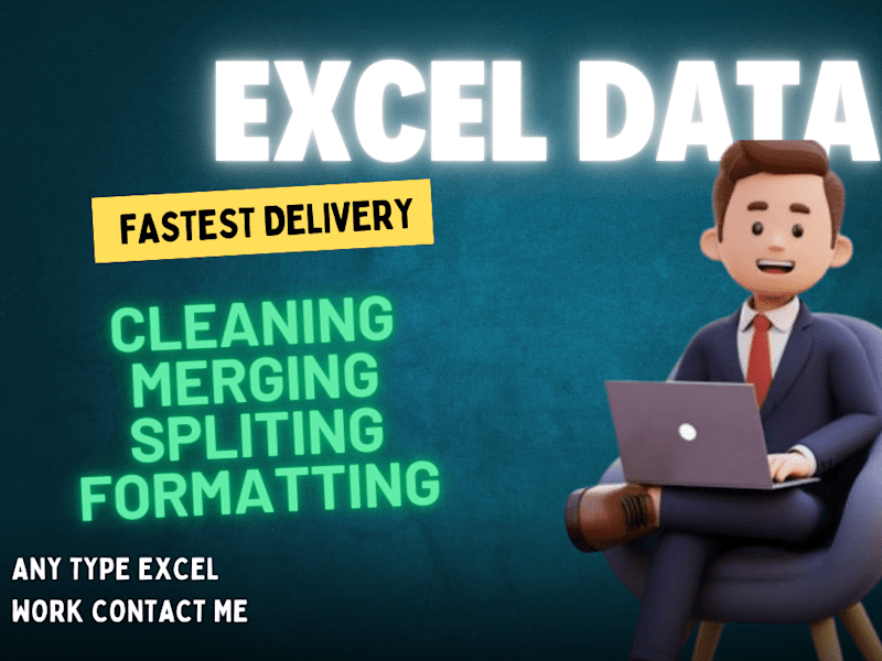 Cover image for I will clean, format, data entry, merge, split excel data