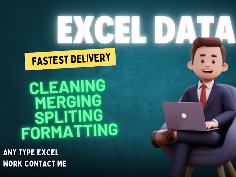 Cover image for I will clean, format, data entry, merge, split excel data