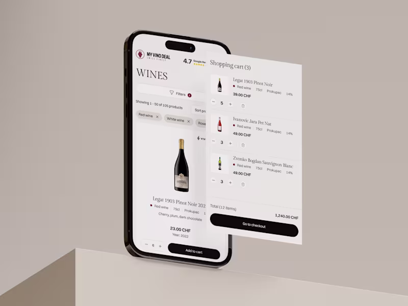 Cover image for Ecommerce Website - Design for Swiss Wine Shop