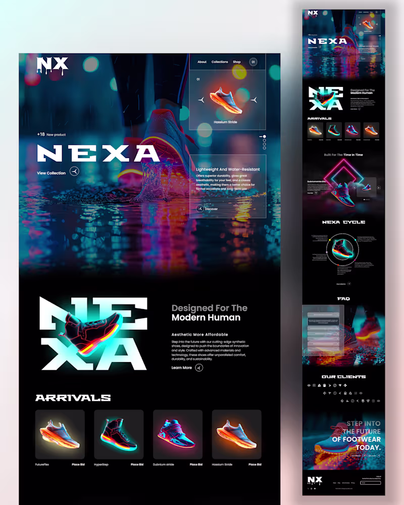 Cover image for Figma-designed e-commerce website for a sneaker brand! 👟💻