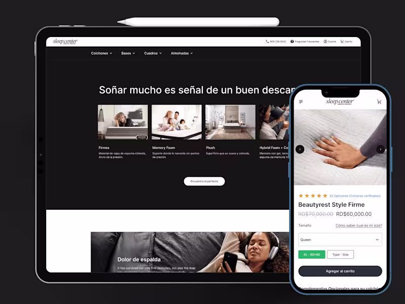 Cover image for Sleep Center eCommerce experience