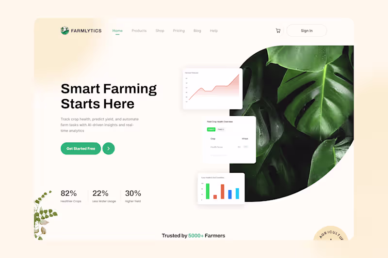 Cover image for Agritech : Farm app landing screen
