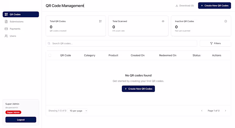 Cover image for QR Code Management & Cashback System