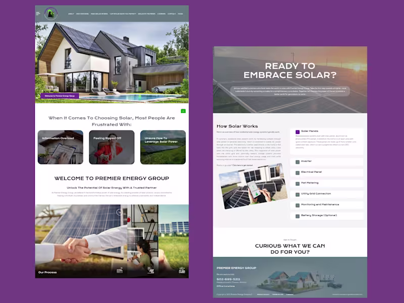 Cover image for Custom WordPress Website for Solar Energy Company