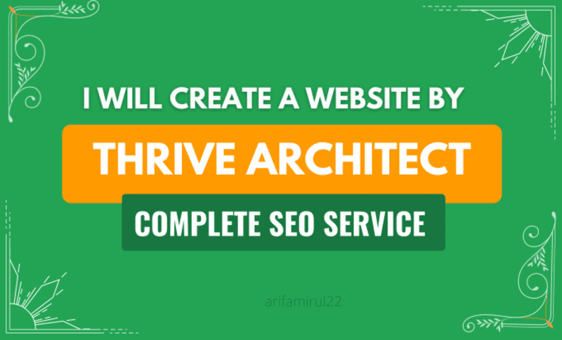 Cover image for I will create a website using thrive architect with complete SEO