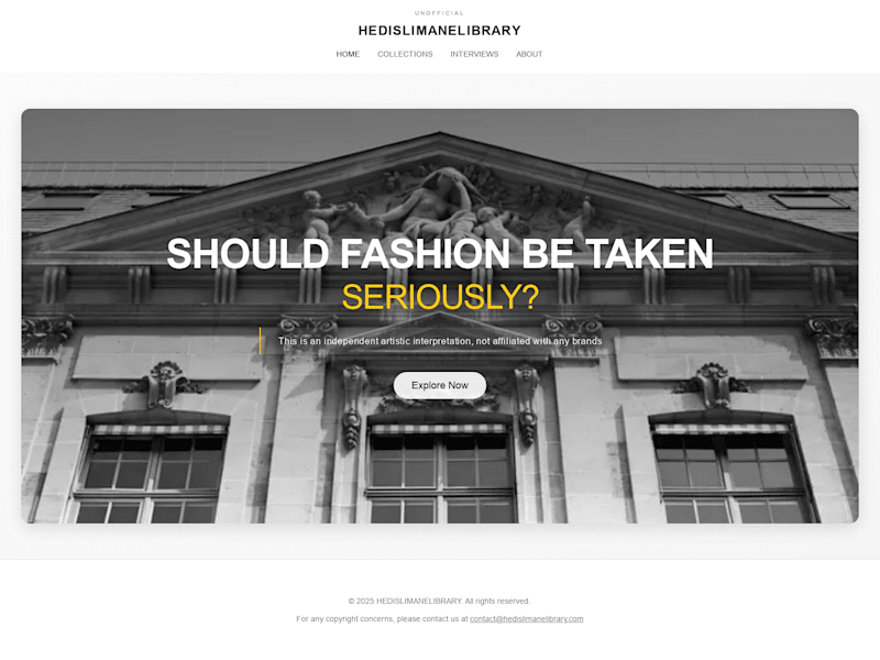 Cover image for Curated Digital Library Showcasing Hedi Slimane's Fashion Legacy