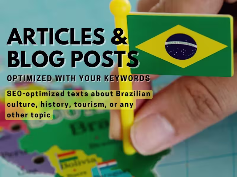 Cover image for You will get high quality SEO blog posts & articles about Brazil