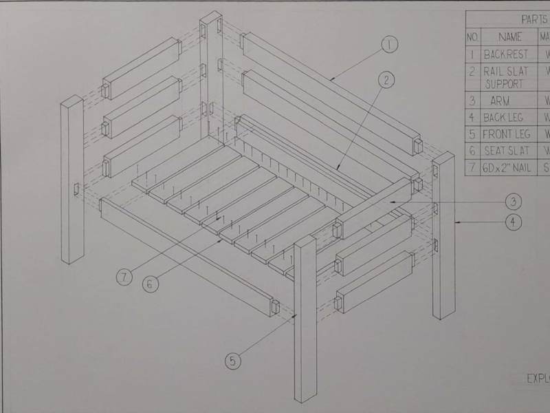 Cover image for WOODEN BOX SOFA | MANUAL DRAFTING (BY HAND)