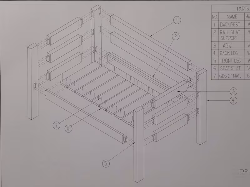 Cover image for WOODEN BOX SOFA | MANUAL DRAFTING (BY HAND)
