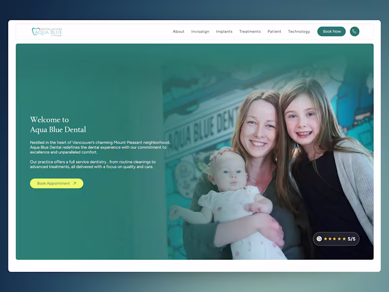 Cover image for Aqua Blue Dental: Website Redesign on Wix Studio 