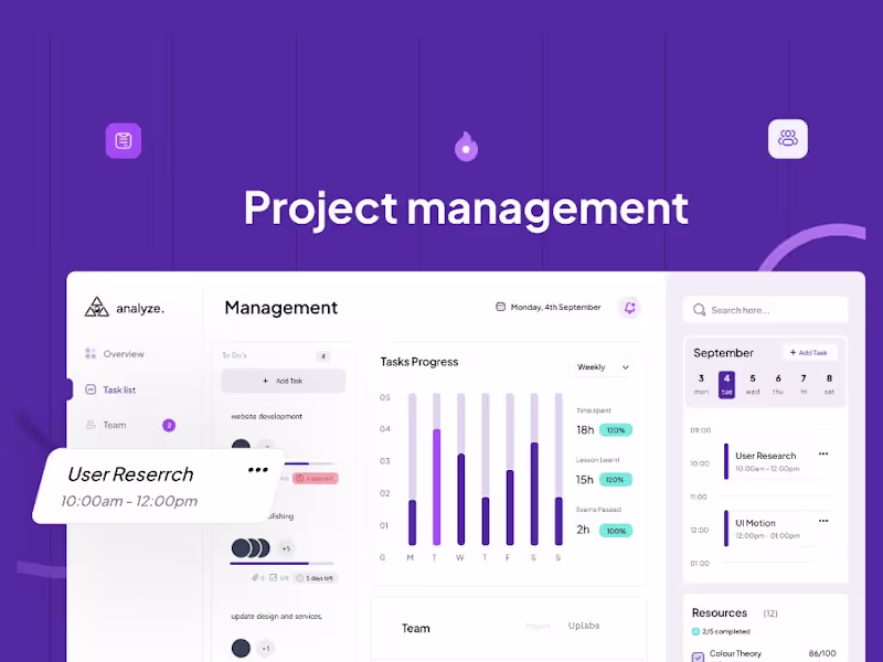 Cover image for Project management Dashboard