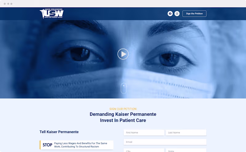 Cover image for United Steelworkers - Kaiser Campaign - Vlux Designs