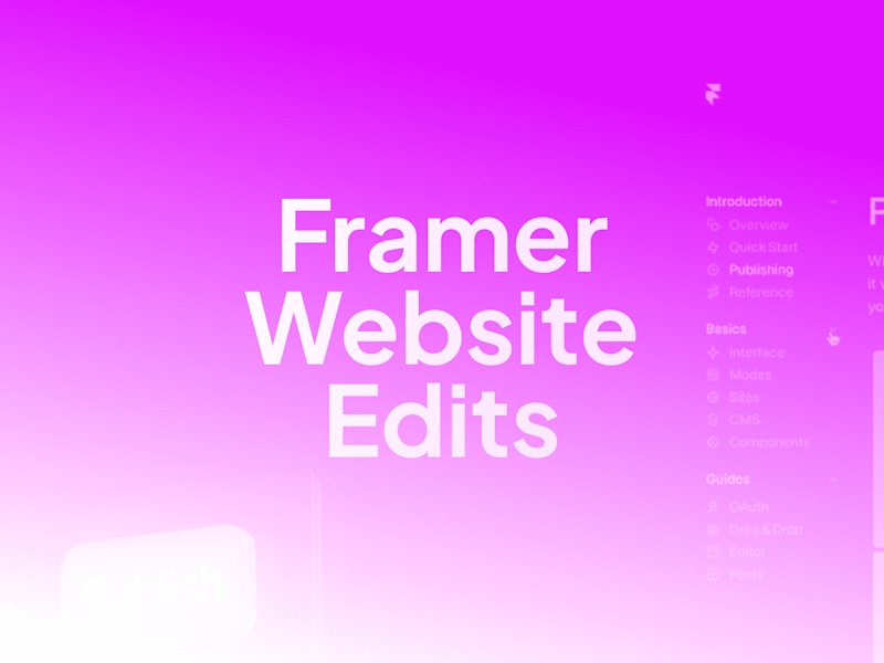 Cover image for Framer Website Edits: Fast Fixes, Clean Results
