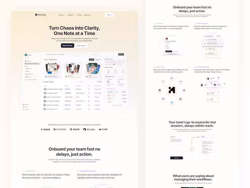 Cover image for Mind Box - Create Knowledge SaaS Landing Page | Landing Page