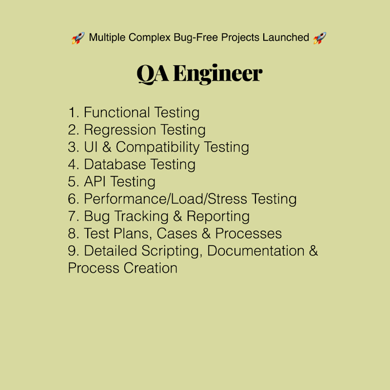 Cover image for  QA Engineer | QA Tester | Website, Desktop, & Mobile Testing
