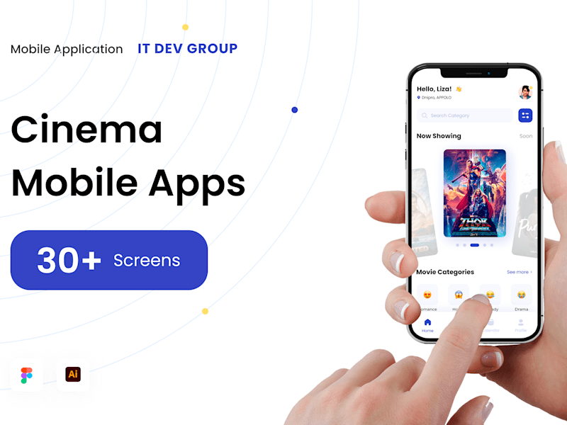 Cover image for Mobile app design for movie ticket booking