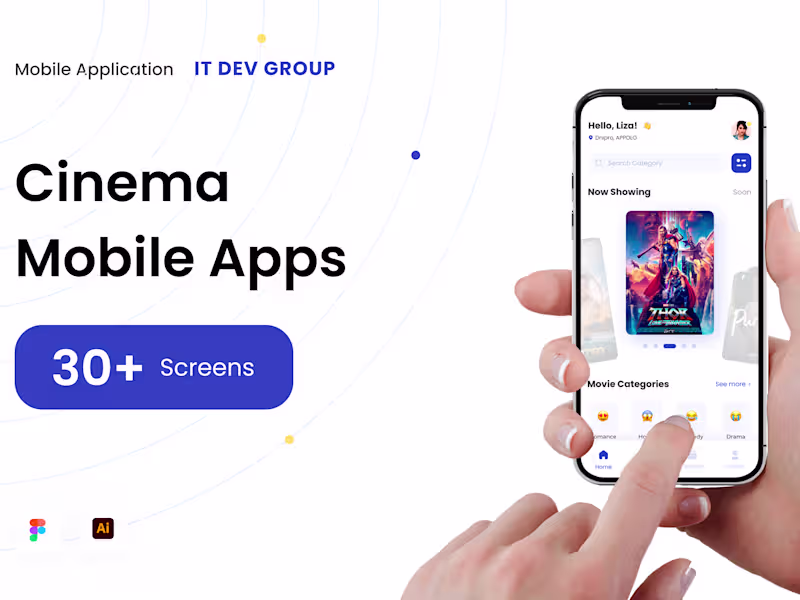 Cover image for Mobile app design for movie ticket booking
