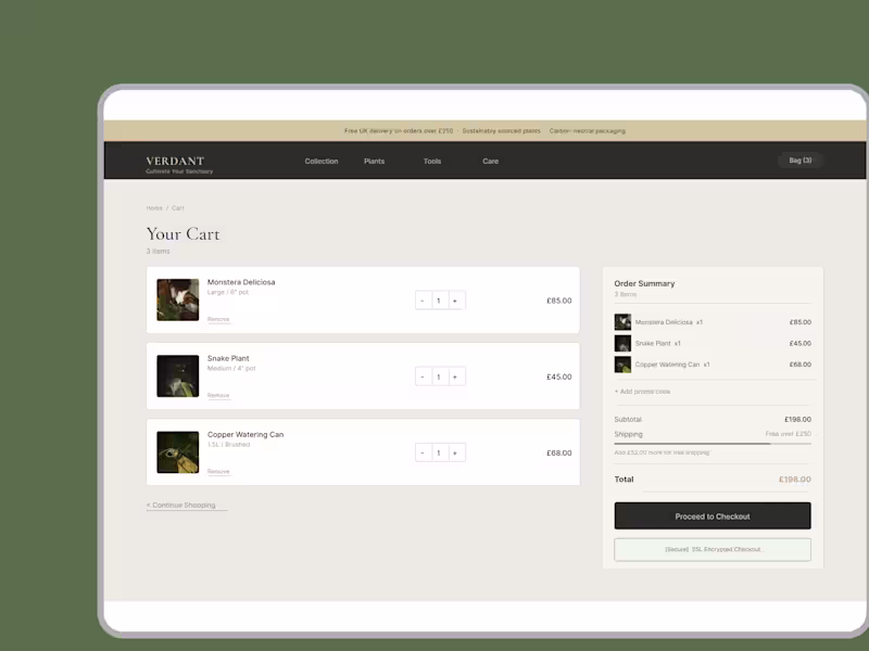 Cover image for Verdant — E-commerce Checkout Flow