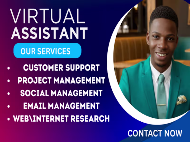 Cover image for   I will be your Virtual assistant for data entry, web research